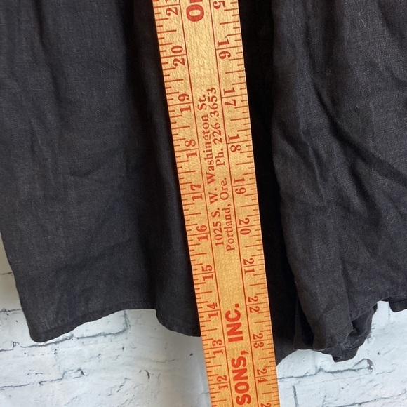 Cloth & Stone Anthropologie Black Romper XXS Smocked Tie Front Puff Sleeve Linen - Picture 12 of 16